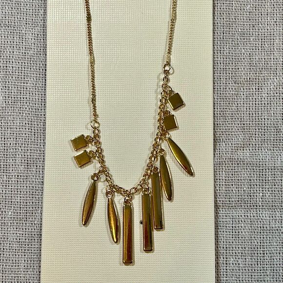 LC Lauren Conrad | NWT Gold Tone Long Statement Necklace - Picture 2 of 8